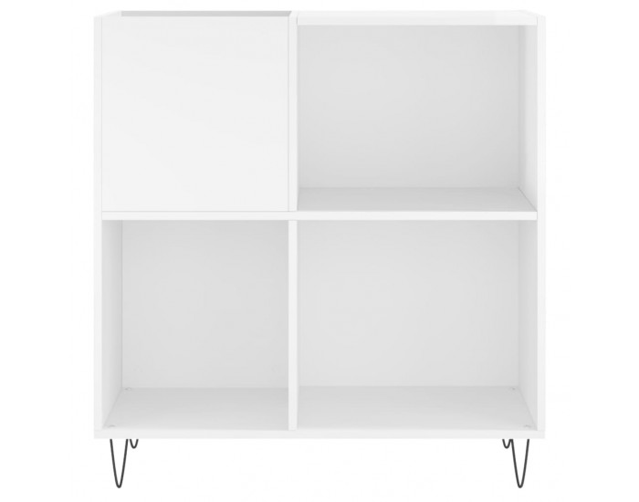 Sonata H Шкаф за винилови плочи бял гланц 84,5x38x89 см инженерно дърво