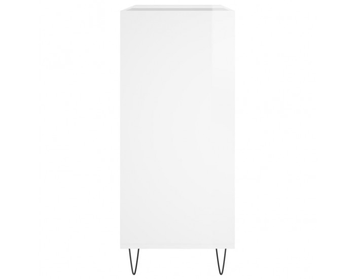 Sonata H Шкаф за винилови плочи бял гланц 84,5x38x89 см инженерно дърво