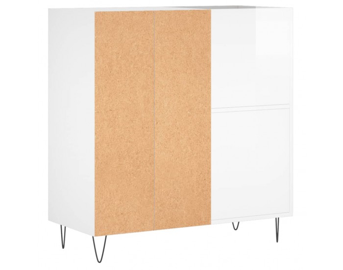 Sonata H Шкаф за винилови плочи бял гланц 84,5x38x89 см инженерно дърво