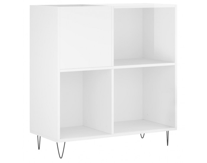 Sonata H Шкаф за винилови плочи бял гланц 84,5x38x89 см инженерно дърво
