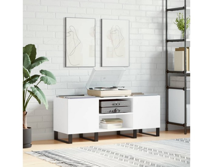 Sonata H Шкаф за грамофонни плочи бял 121x38x48 см инженерно дърво Sonata H Шкаф за грамофонни плочи бял 121x38x48 см инженерно дърво