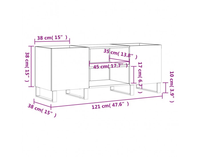Sonata H Шкаф за грамофонни плочи бял 121x38x48 см инженерно дърво Sonata H Шкаф за грамофонни плочи бял 121x38x48 см инженерно дърво