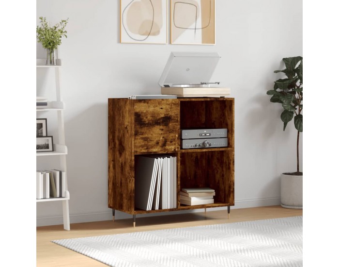 Sonata H Шкаф за винилови плочи опушен дъб 84,5x38x89 см инженерно дърво