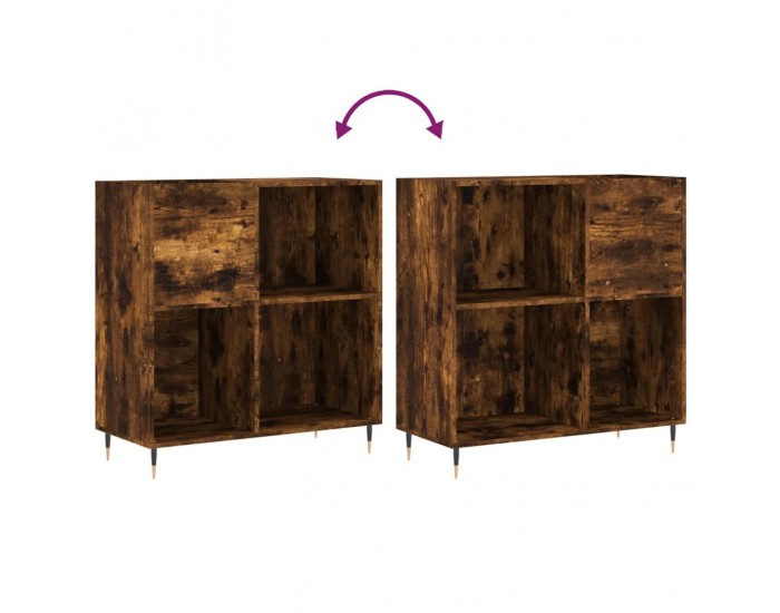 Sonata H Шкаф за винилови плочи опушен дъб 84,5x38x89 см инженерно дърво