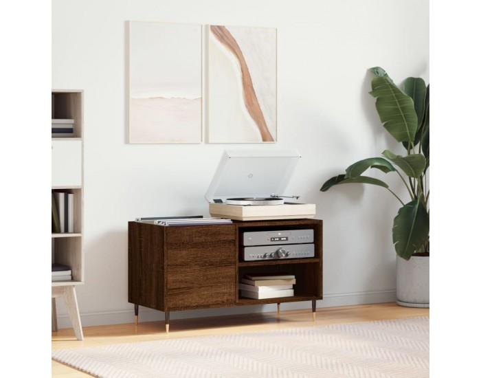 Sonata H Шкаф за винилови плочи кафяв дъб 85x38x48 см инженерно дърво