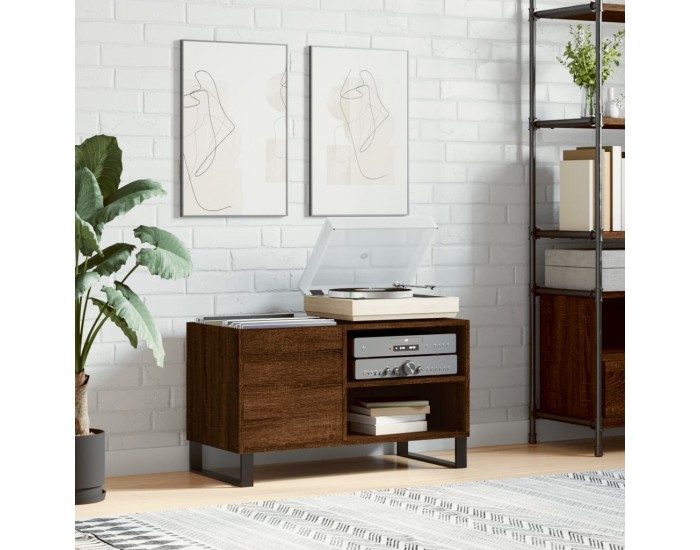 Sonata H Шкаф за винилови плочи кафяв дъб 85x38x48 см инженерно дърво
