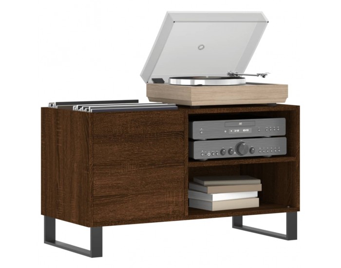 Sonata H Шкаф за винилови плочи кафяв дъб 85x38x48 см инженерно дърво