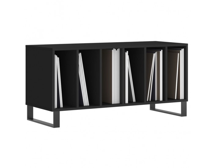 Sonata H Шкаф за грамофонни плочи черен 100x38x48 см инженерно дърво