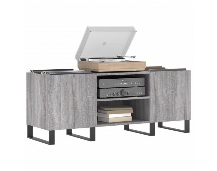 Sonata H Шкаф за винилови плочи сив сонома 121x38x48 см инженерно дърво
