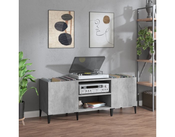 Sonata H Шкаф за грамофонни плочи сив 121x38x48 см инженерно дърво