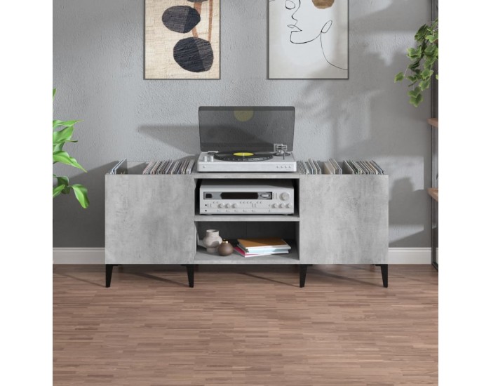 Sonata H Шкаф за грамофонни плочи сив 121x38x48 см инженерно дърво