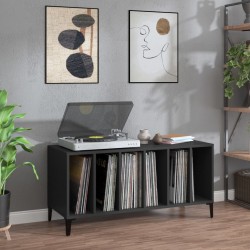Sonata H Шкаф за грамофонни плочи черен 100x38x48 см инженерно дърво - ТВ шкафове