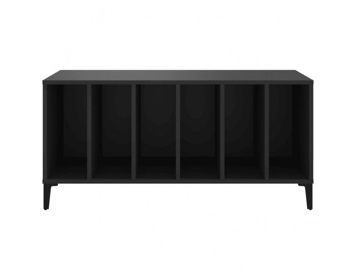 Sonata H Шкаф за грамофонни плочи черен 100x38x48 см инженерно дърво