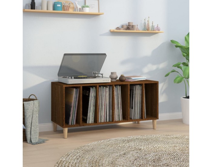 Sonata H Шкаф за винилови плочи кафяв дъб 100x38x48 см инженерно дърво