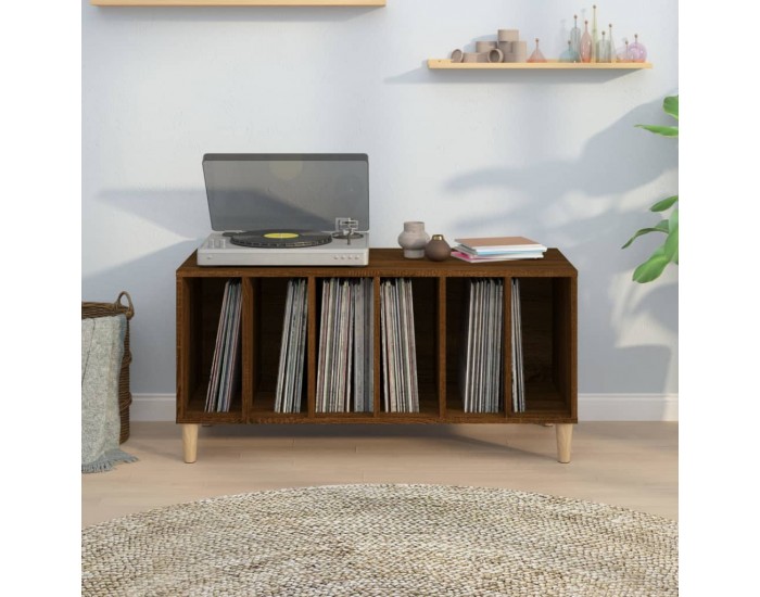 Sonata H Шкаф за винилови плочи кафяв дъб 100x38x48 см инженерно дърво