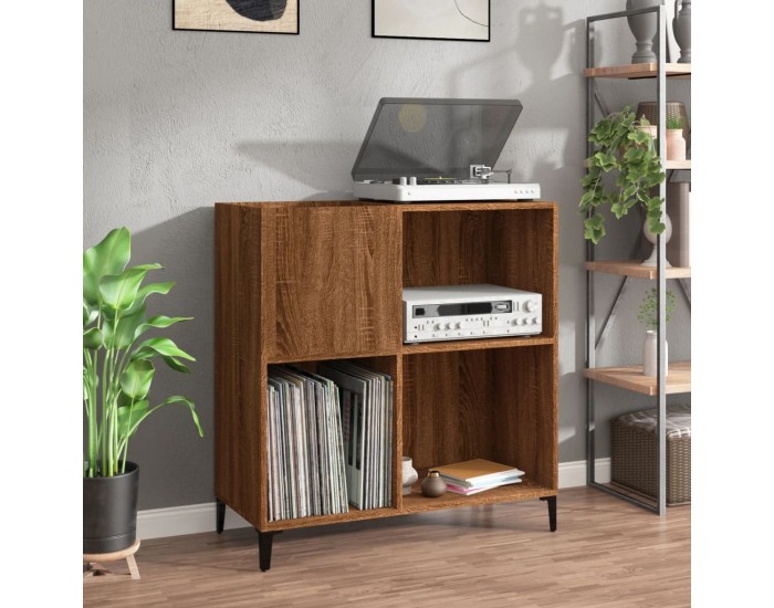 Sonata H Шкаф за винилови плочи кафяв дъб 84,5x38x89 см инженерно дърво Sonata H Шкаф за винилови плочи кафяв дъб 84,5x38x89 см инженерно дърво