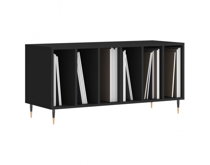 Sonata H Шкаф за грамофонни плочи черен 100x38x48 см инженерно дърво Sonata H Шкаф за грамофонни плочи черен 100x38x48 см инженерно дърво