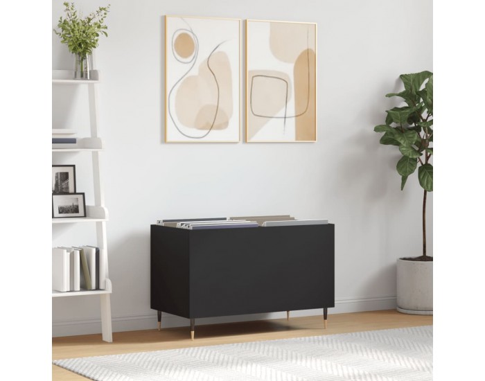 Sonata H Шкаф за грамофонни плочи черен 74,5x38x48 см инженерно дърво Sonata H Шкаф за грамофонни плочи черен 74,5x38x48 см инженерно дърво