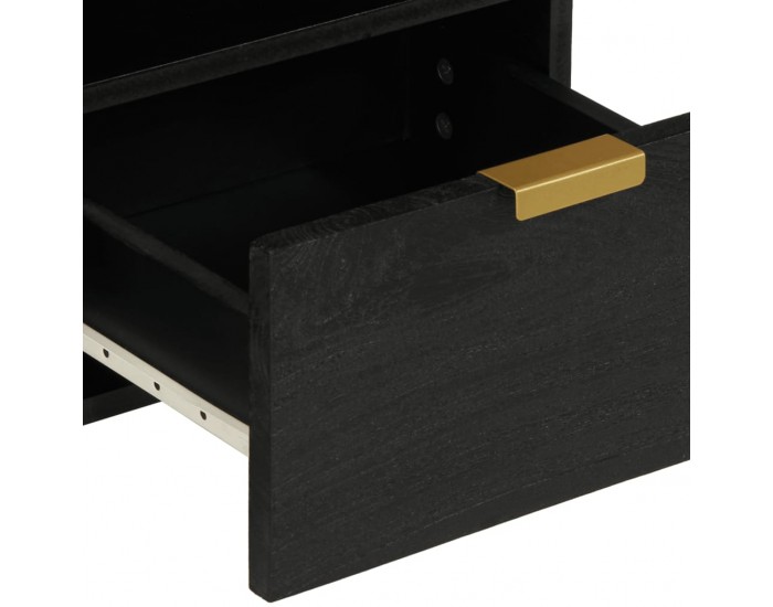 Sonata H ТВ шкаф, черен, 70x33x46 см, инженерно дърво