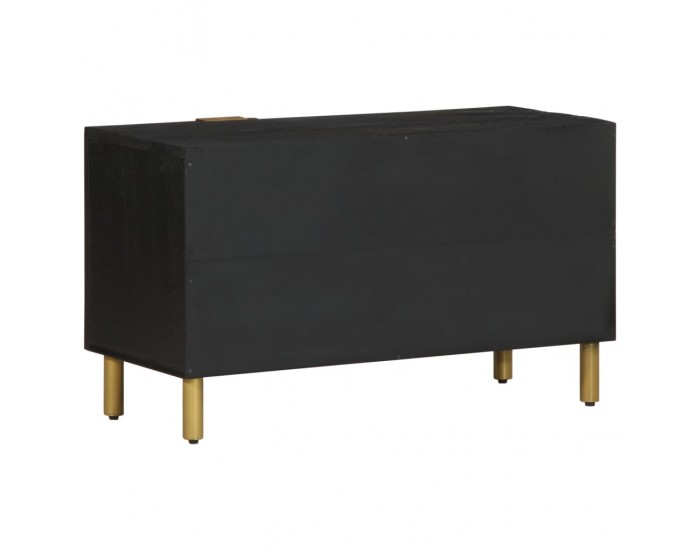 Sonata H ТВ шкаф, черен, 80x33x46 см, инженерно дърво