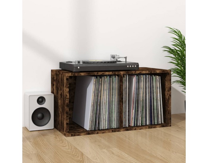 Sonata H Шкаф за винилови плочи опушен дъб 71x34x36 см инженерно дърво