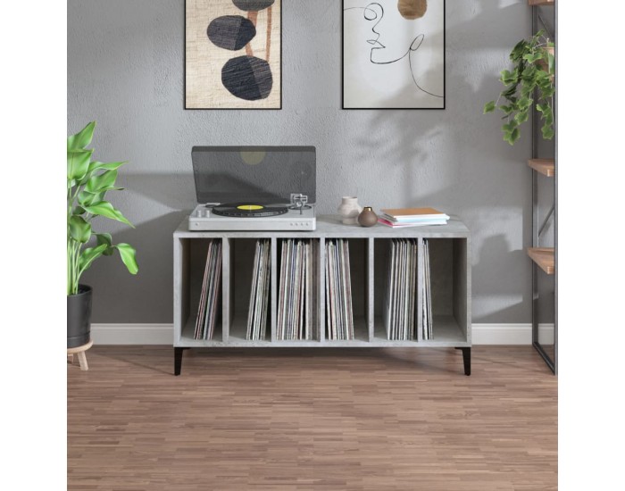 Sonata H Шкаф за винилови плочи бетонно сив 100x38x48 см инженерно дърво