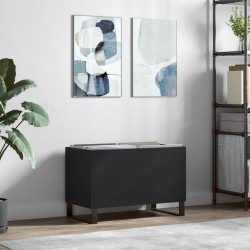 Sonata H Шкаф за грамофонни плочи черен 74,5x38x48 см инженерно дърво - ТВ шкафове