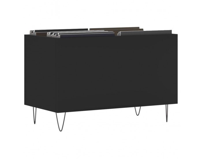 Sonata H Шкаф за грамофонни плочи черен 74,5x38x48 см инженерно дърво