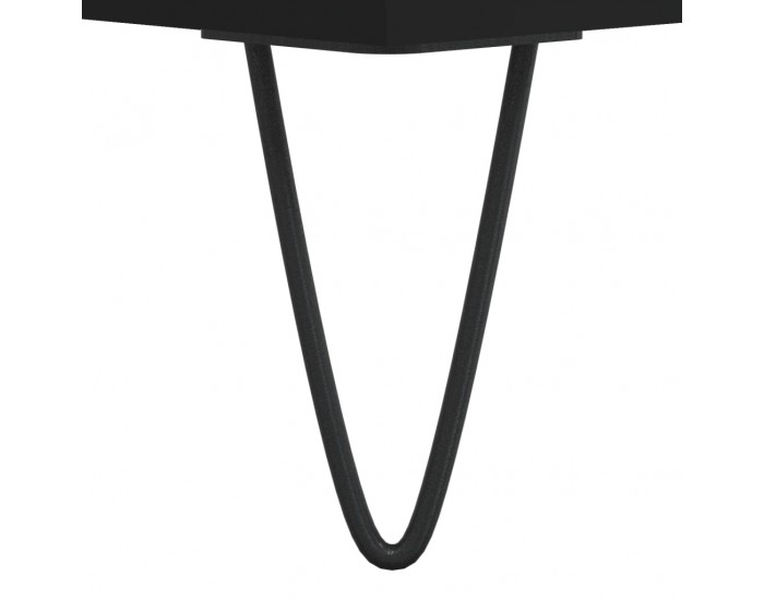 Sonata H Шкаф за грамофонни плочи черен 74,5x38x48 см инженерно дърво