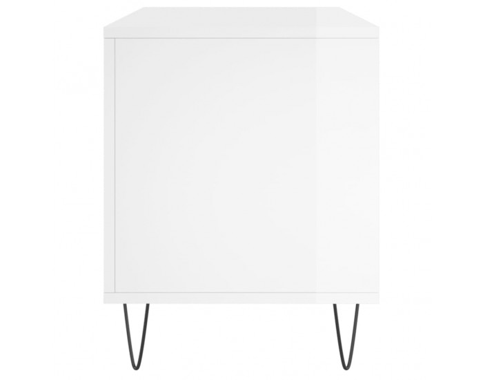 Sonata H Шкаф за грамофонни плочи бял гланц 100x38x48 см инженерно дърво