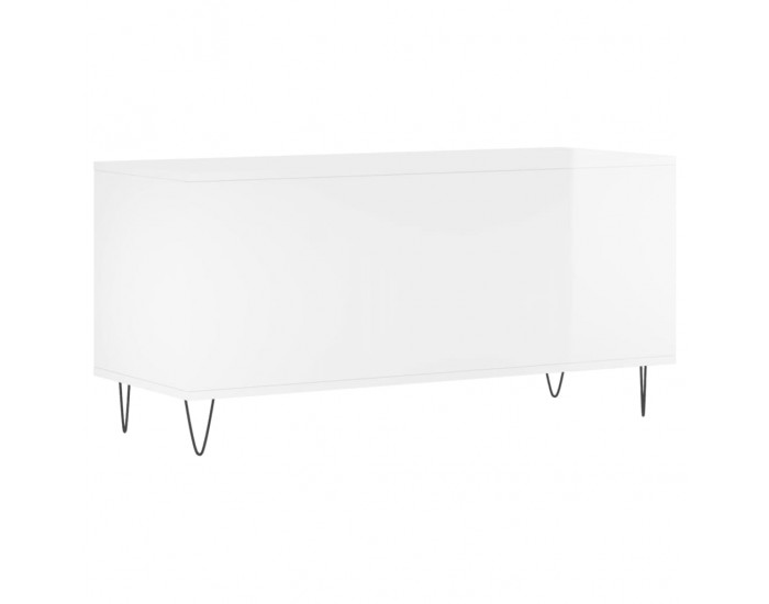 Sonata H Шкаф за грамофонни плочи бял гланц 100x38x48 см инженерно дърво