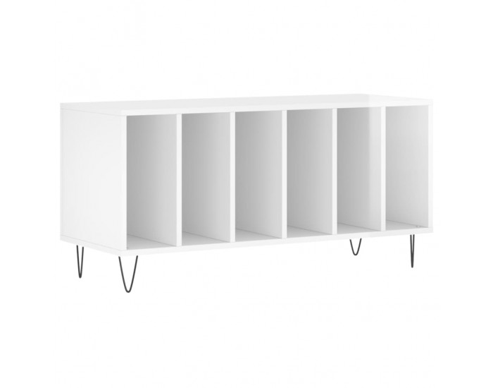 Sonata H Шкаф за грамофонни плочи бял гланц 100x38x48 см инженерно дърво