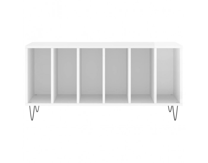 Sonata H Шкаф за грамофонни плочи бял гланц 100x38x48 см инженерно дърво