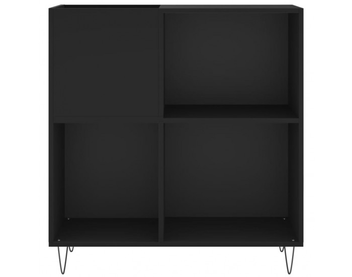 Sonata H Шкаф за грамофонни плочи черен 84,5x38x89 см инженерно дърво