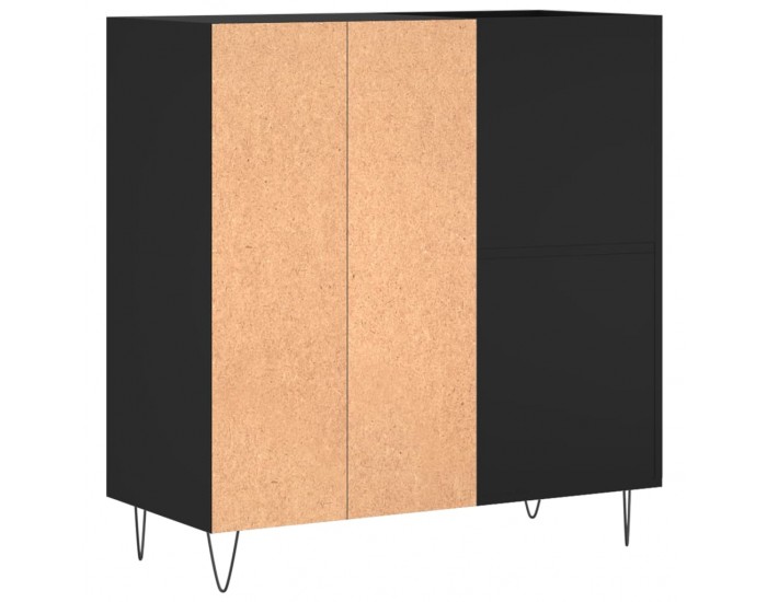 Sonata H Шкаф за грамофонни плочи черен 84,5x38x89 см инженерно дърво