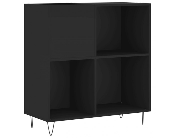 Sonata H Шкаф за грамофонни плочи черен 84,5x38x89 см инженерно дърво