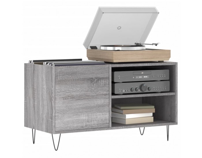 Sonata H Шкаф за винилови плочи сив сонома 85x38x48 см инженерно дърво