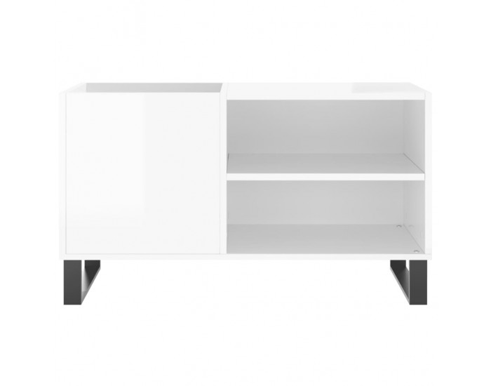 Sonata H Шкаф за грамофонни плочи бял гланц 85x38x48 см инженерно дърво