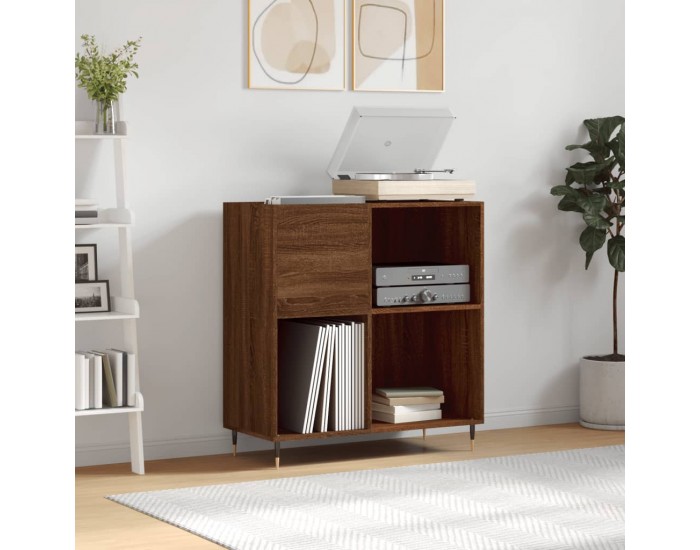 Sonata H Шкаф за винилови плочи кафяв дъб 84,5x38x89 см инженерно дърво