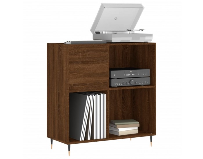 Sonata H Шкаф за винилови плочи кафяв дъб 84,5x38x89 см инженерно дърво