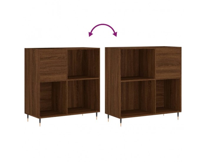 Sonata H Шкаф за винилови плочи кафяв дъб 84,5x38x89 см инженерно дърво