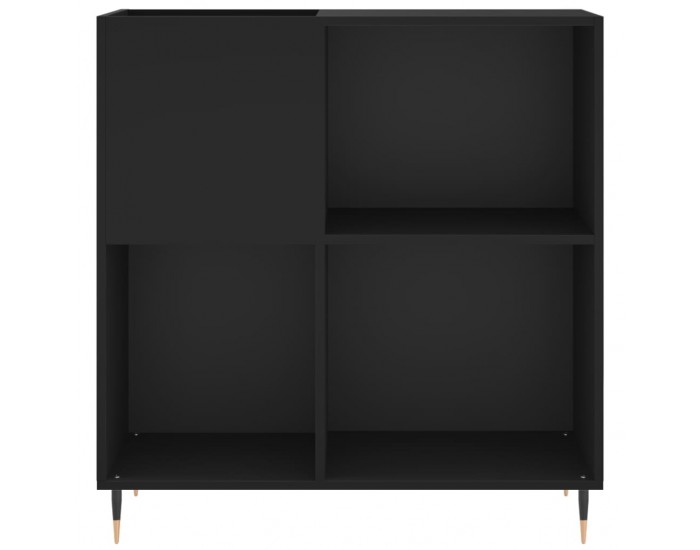 Sonata H Шкаф за грамофонни плочи черен 84,5x38x89 см инженерно дърво