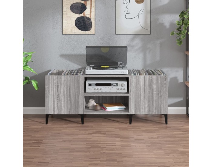 Sonata H Шкаф за винилови плочи сив сонома 121x38x48 см инженерно дърво