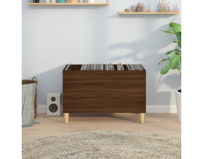 Sonata H Шкаф за винилови плочи кафяв дъб 74,5x38x48 см инженерно дърво Sonata H Шкаф за винилови плочи кафяв дъб 74,5x38x48 см инженерно дърво