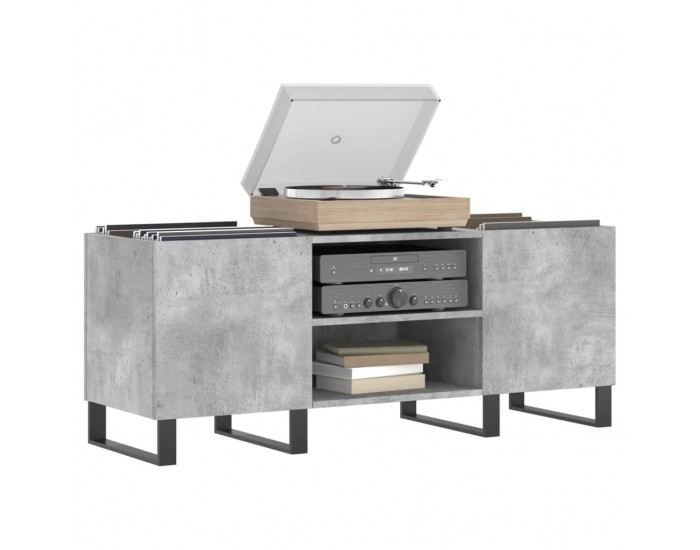 Sonata H Шкаф за грамофонни плочи сив 121x38x48 см инженерно дърво