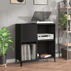 Sonata H Шкаф за грамофонни плочи черен 84,5x38x89 см инженерно дърво - ТВ шкафове