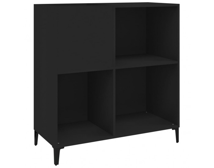 Sonata H Шкаф за грамофонни плочи черен 84,5x38x89 см инженерно дърво