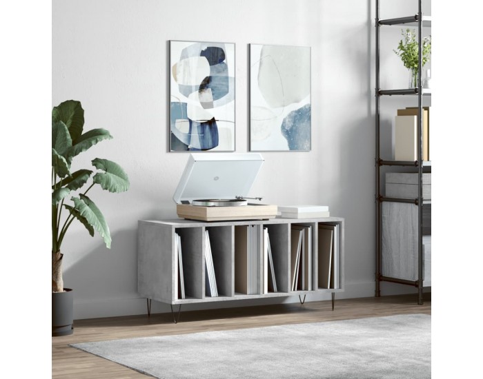 Sonata H Шкаф за винилови плочи бетонно сив 100x38x48 см инженерно дърво