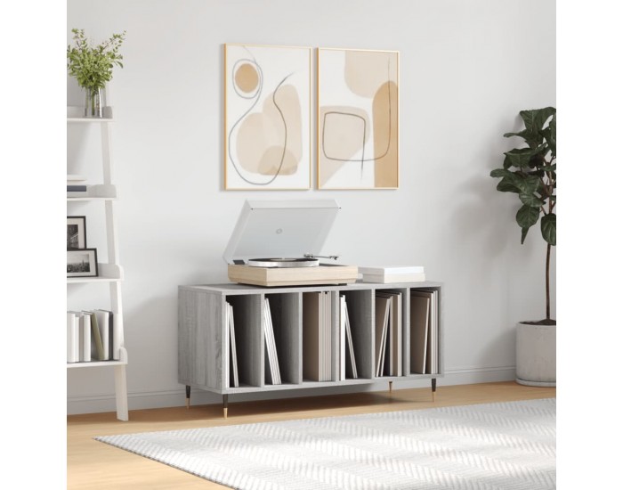 Sonata H Шкаф за винилови плочи сив сонома 100x38x48 см инженерно дърво