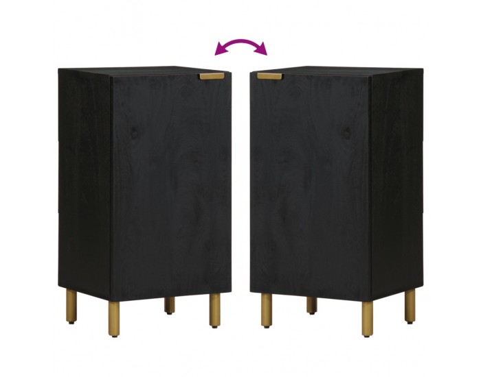 Sonata H Сайдборд, черен, 40x33x75 см, инженерно дърво
